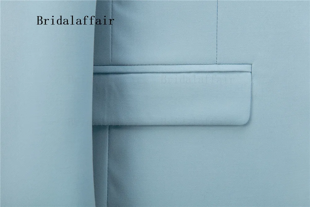 Bridalaffair Небесно-Голубой Gentlemen костюмы Тонкий дизайн одна кнопка Блейзер жилет