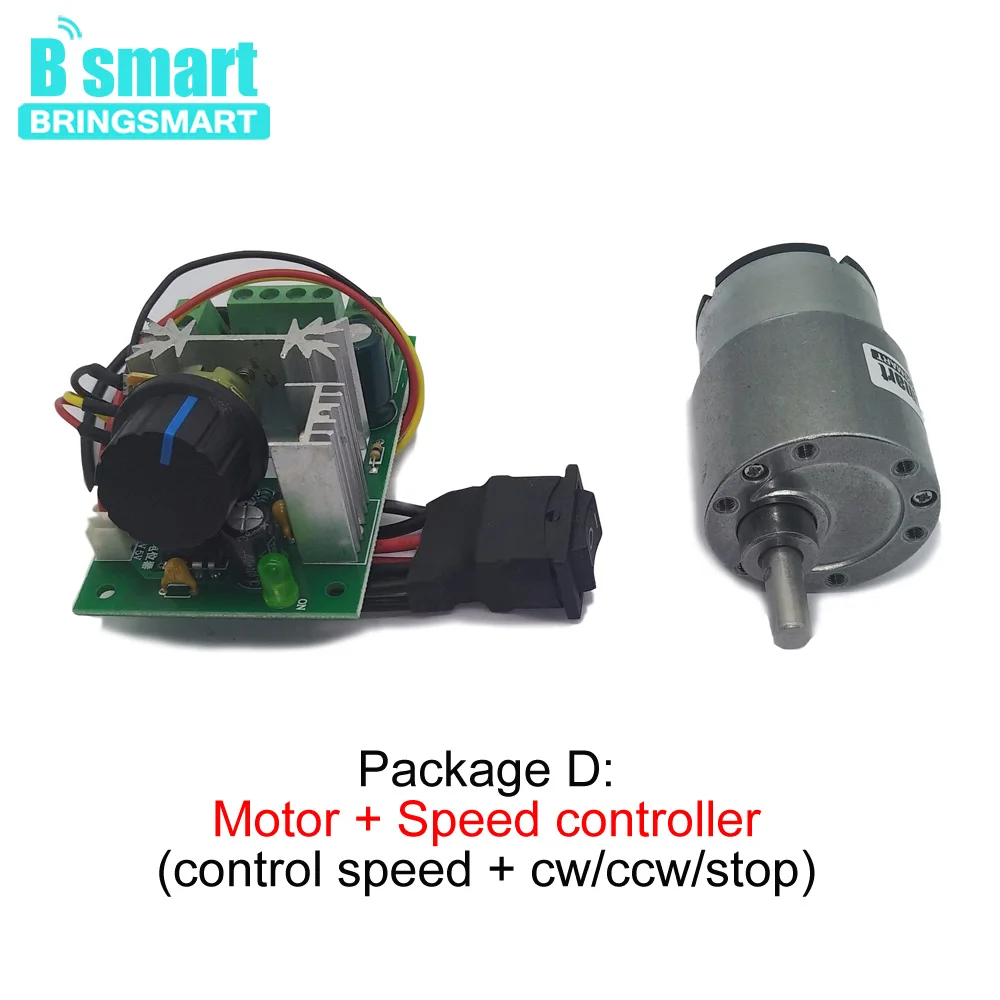 Bringsmart JGB37-520 мини мотор-редуктор постоянного тока 12 Вольт редуктор двигателя