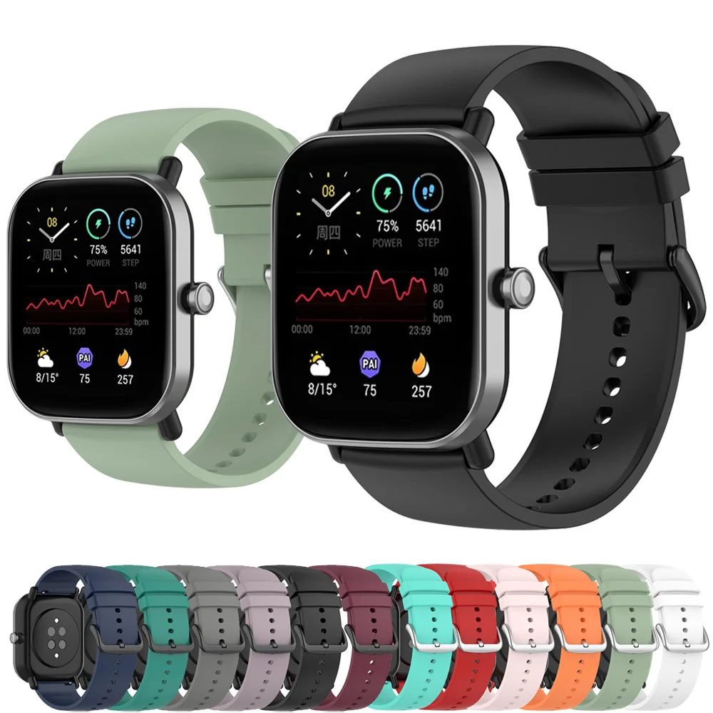 

20mm Silicone Replacement Bracelet For Amazfit GTS 2 2E 2 Mini Sport Watchband For Huami Amazfit Bip S/Bip U Pro Strap Wristband