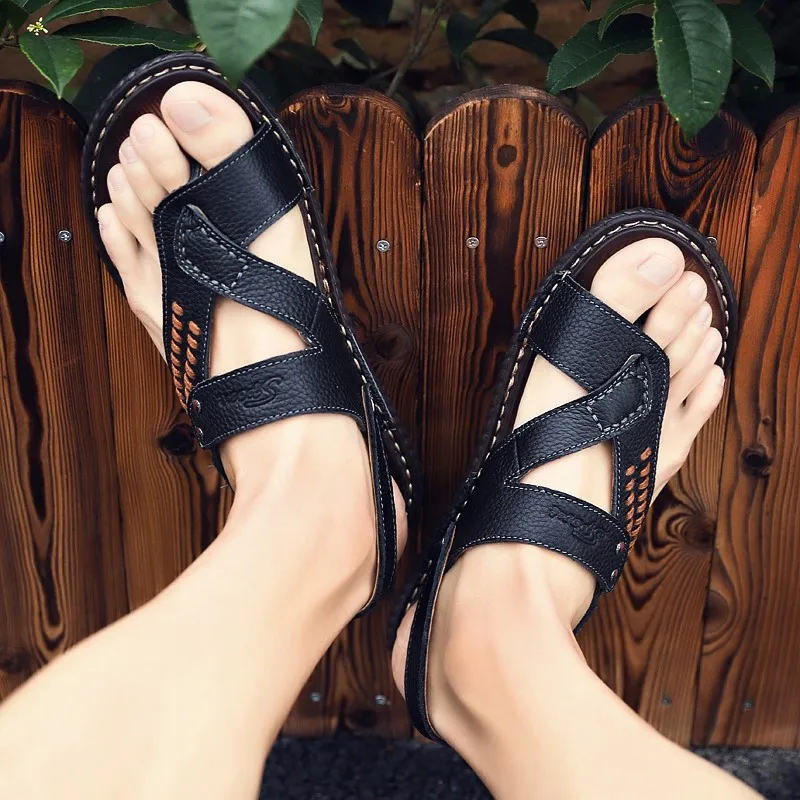 

rubbersandalia beach sandalen for sandali sandals-men leather rasteira shoes sandals para masculina uomo summer heren slide work
