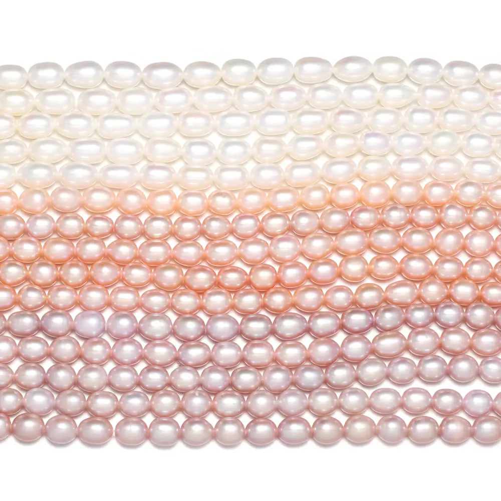 

2020 Natural Freshwater Pearls Beads AAA Loose Beads Rice shape Pearls Making for Jewelry Necklace accessories 6-7mm