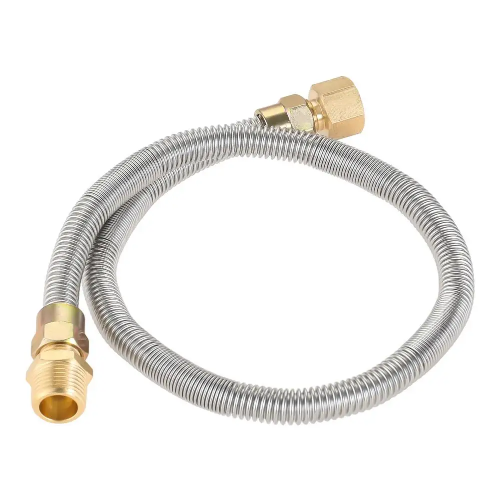 

Flex Gas Line Flexible And Non-whistle Gas Hose With Fittings Comes With 1/2 OD X 3/8 ID For Gas Stoves Fireplaces Garage Hea
