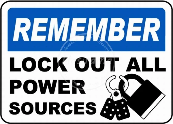 

Lock Out All Power Retro tin sign nostalgic ornament metal poster garage art deco bar cafe shop