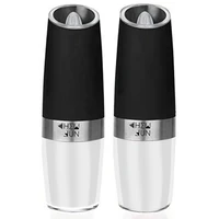 2pcsset durable electric automatic mill pepper and salt grinder peper spice grain mills porcelain grinding kitchen tools