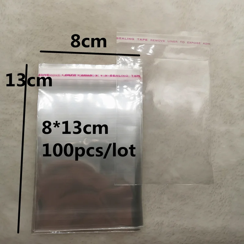 4x6-14x14cm различные модели герметичные полиэтиленовые пакеты прозрачные Opp пластиковые пакеты самоклеющиеся уплотнения ювелирных изделий делая мешок - Цвет: 8x13cm