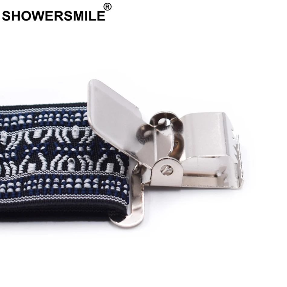 SHOWERSMILE винтажные подтяжки шириной 5 см 4 клипсы для брюк эластичные серые с