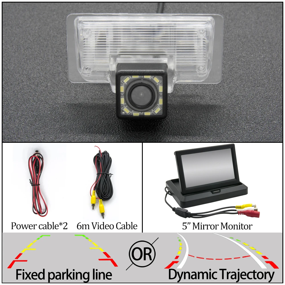 12LED 5 in Foldable Камера заднего вида CCD для nissan paladin Altima TEANA Sylphy Venucia Almera TIIDA Bluebird Sentra автомобильная парковочная камера заднего вида - Название цвета: 12LED 5 in Foldable