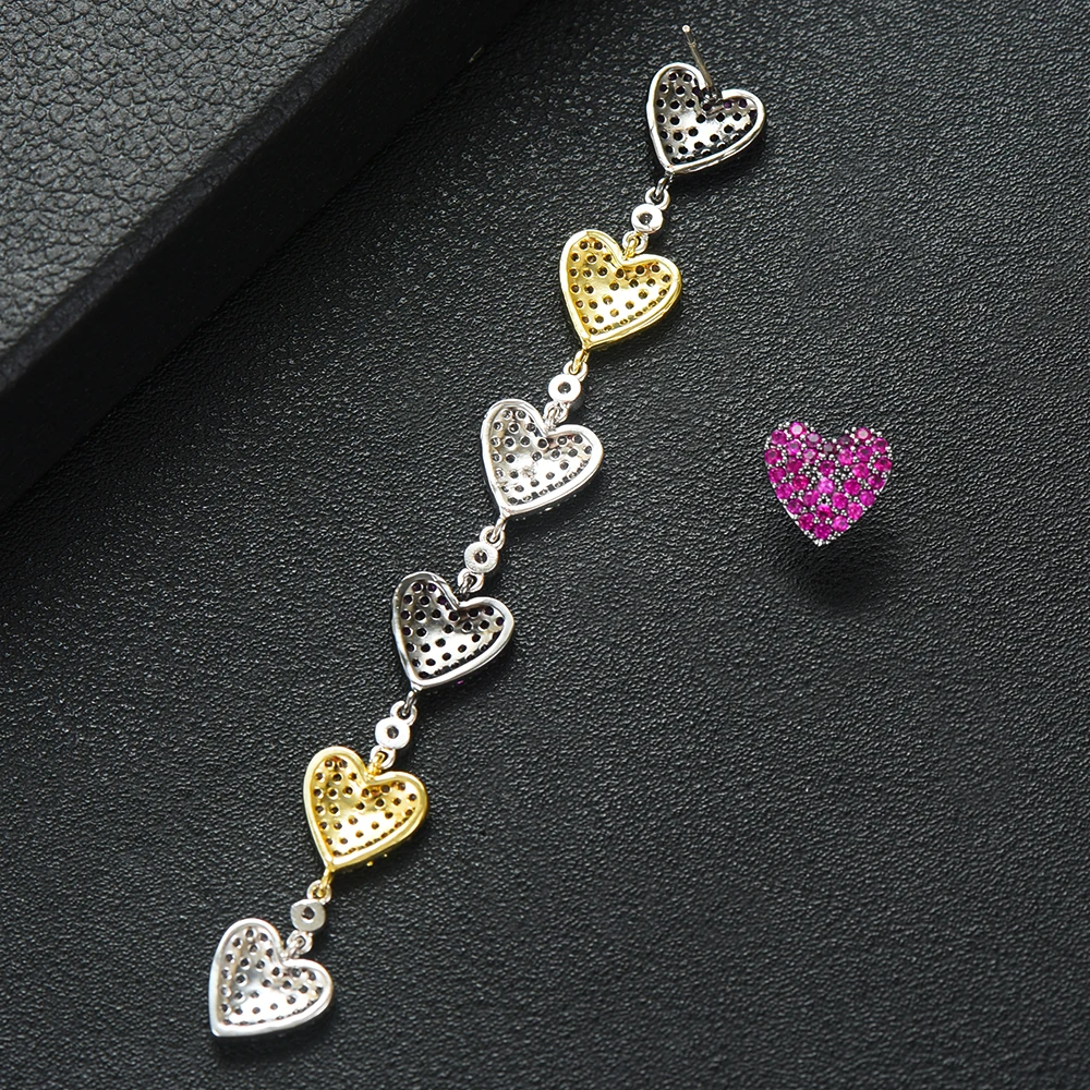 GODKI Trendy Korea Heart Charms Statement Earrings For Women Wedding Zircon Dubai Gold Jewelry aretes de mujer modernos 2020 | Украшения и