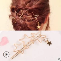 200pcslot diy multi alloy hollow out hair clips loving heart pentagram hairpins hair care styling accessories tools ha769
