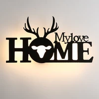nordic modern simple wall lamp aisle background wall living room bedroom bedside wall lamp creative antler letter wall lamp