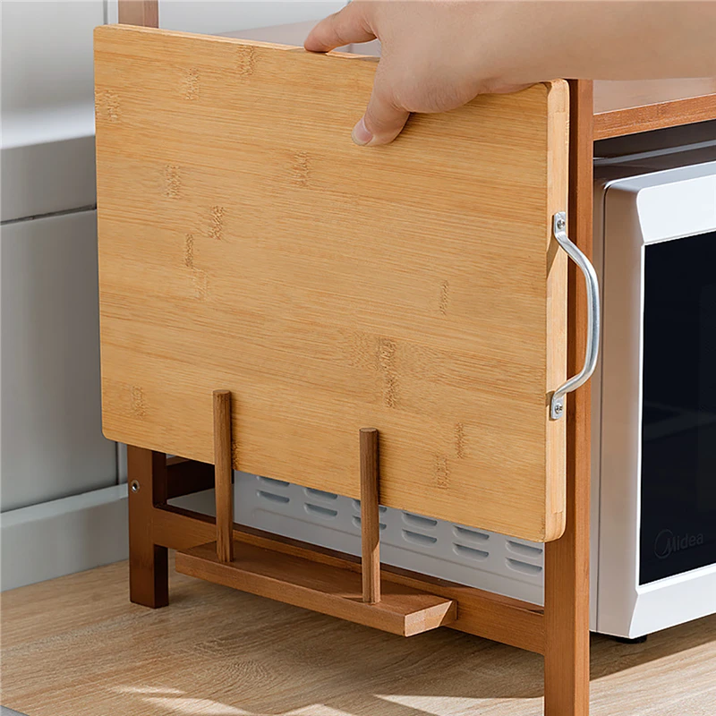 kitchen electrical appliances mutlilayer organizer rack adjustable height bamboo storage shelf for microwave oven steaming box free global shipping