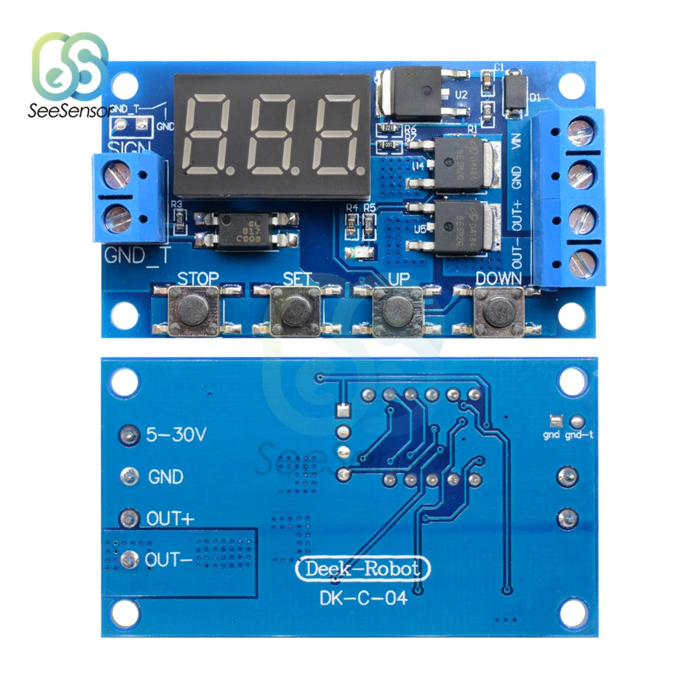 DDC-432 DC 12V 24V двойной МОП-светодиодный цифровой регулятор задержки Реле времени задержки цикл запуска переключатель модуль управления синхронизации