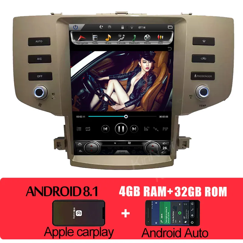 Android Car Radio KiriNavi вертикальный экран Tesla стиль 12," Android 8,1 Автомагнитола для Toyota eiz Mark авто gps навигация 2005-2009 dvd-плеер - Цвет: Android Car Radio