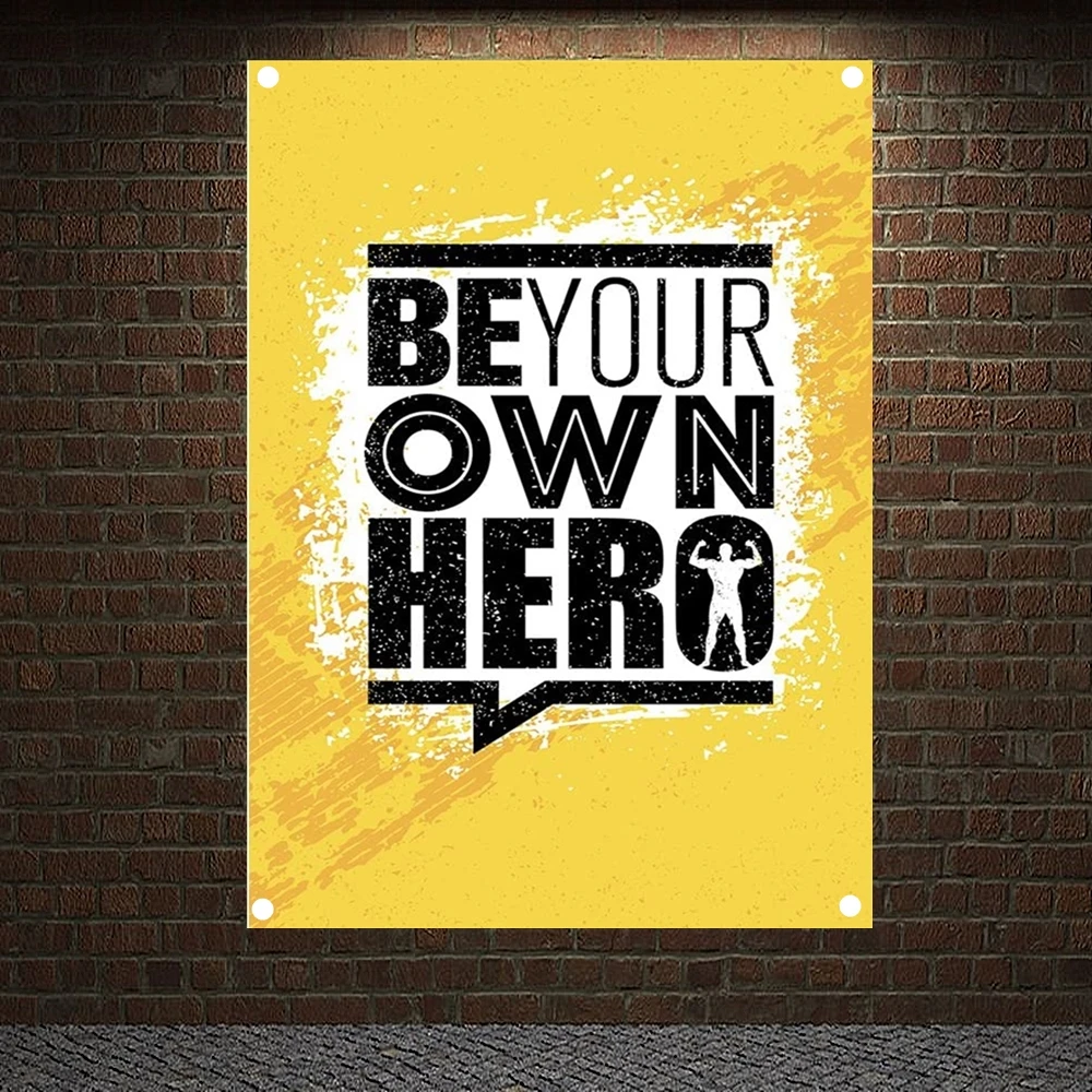 

Retro Mural Workout Motivational Posters Canvas Painting Exercise Bodybuilding Banners Wall Art Flags Tapestry Gym Wall Decor