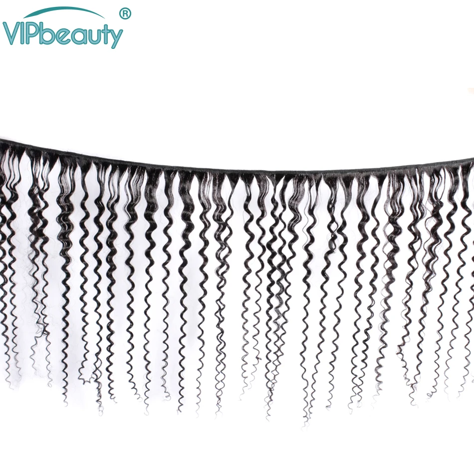 Vipbeauty кудрявые пучки вьющихся волос с фронтальной шнуровкой Remy бразильские человеческие волосы для наращивания 10-28 дюймов натуральный цвет