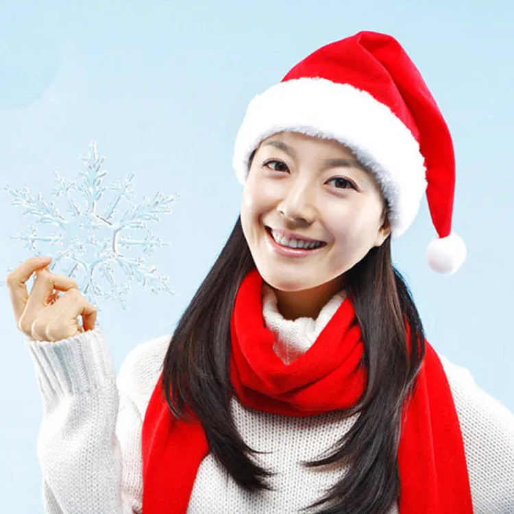 Рождественское украшение плотная бархатная шапка Санты для детей и взрослых