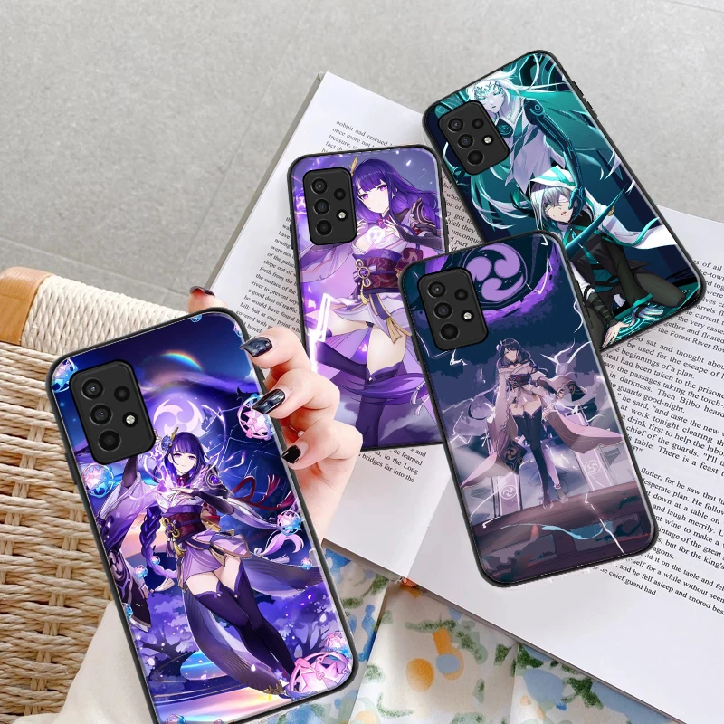 

Genshin Impact Phone Case For Samsung Galaxy A21S A51 4G 5G A52 4G G5 A71 4G 5G A72 4G 5G Cute Raiden Ei Soft TPU Back Cover