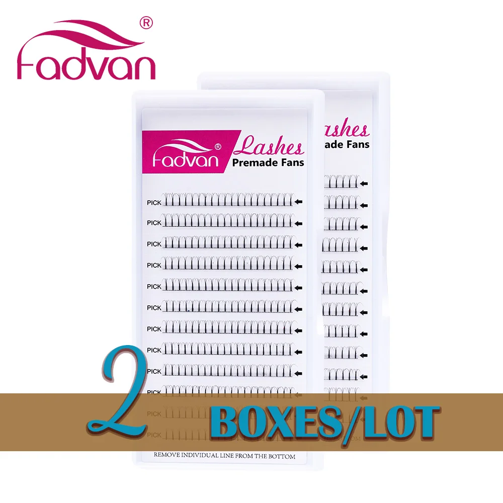 2 чехла/партия предварительно сделанные объемные вееры для наращивания ресниц 0