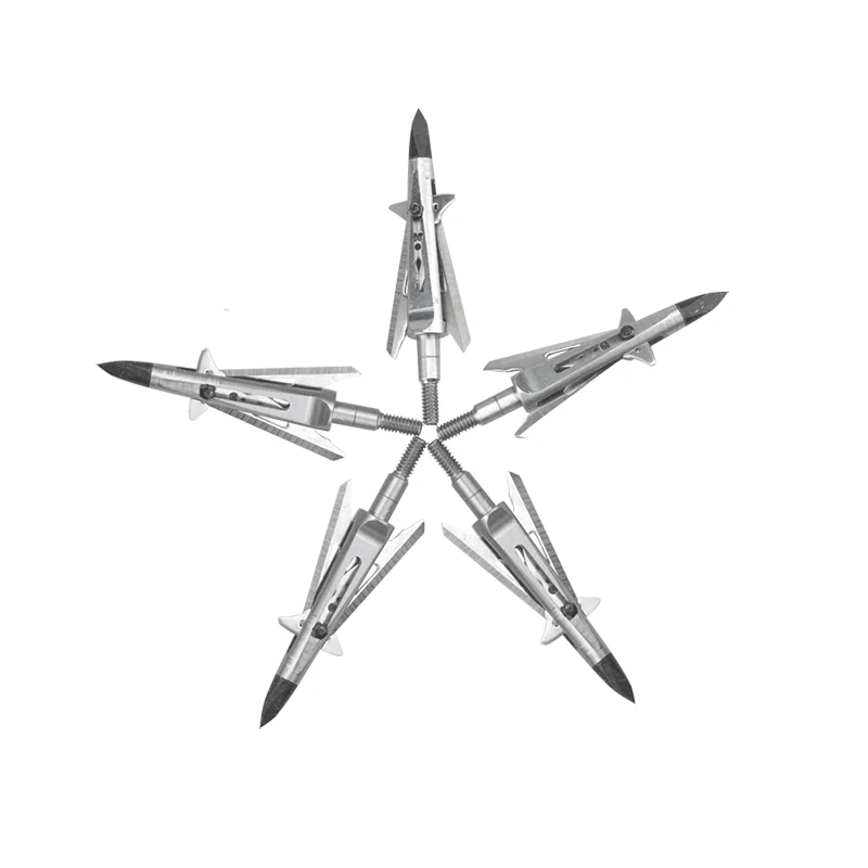 4 шт. Broadhead 2 лезвия из нержавеющей стали 100 зернистая стрела с коробкой со стрелкой