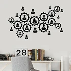 Виниловая наклейка на стену с изображением команды, работы, мозга, офиса