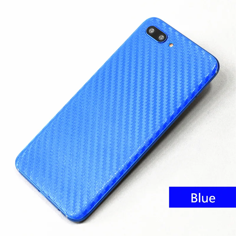 blue 3D стикер из углеродного волокна для тела, наклейки на мобильный телефон, кожаный узор, пленка для huawei Honor 10, защитный чехол, наклейка на заднюю панель - Цвет: blue