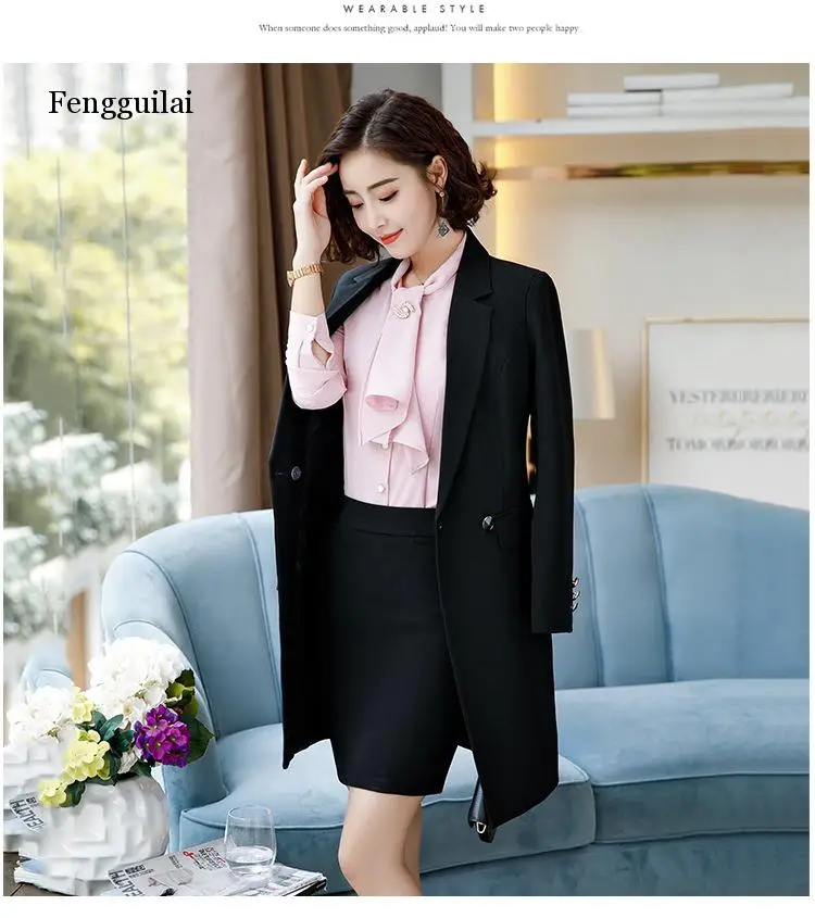 Осенне зимний плотный костюм профессиональная одежда Женская модная