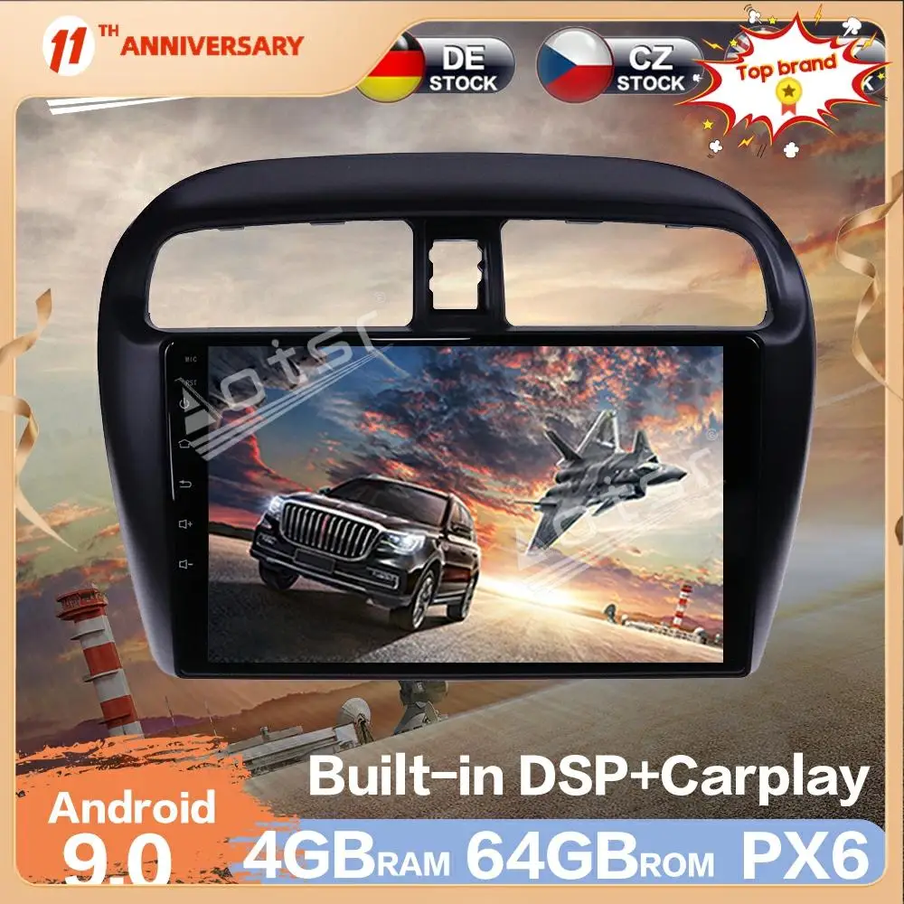 Aotsr Android 9 ОЗУ 4 ГБ Автомобильный радиоплеер GPS-навигация для Mitsubishi Mirage 2012-2016 DSP