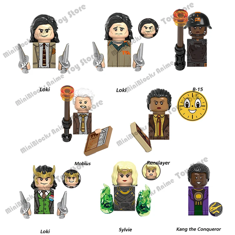 

New X0318 Disney Loki Sylvie Marvel Buliding Blocks Bricks Mini Action Figures Heads series Educational Assemb toy Birthday Gift