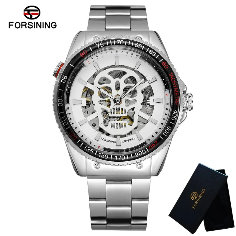 FORSINING Automatic Mechanical Men Wristwatch Military Sport Male Clock Top Brand Luxury Skull Skeleton Waterproof Man Watch 025 | Наручные