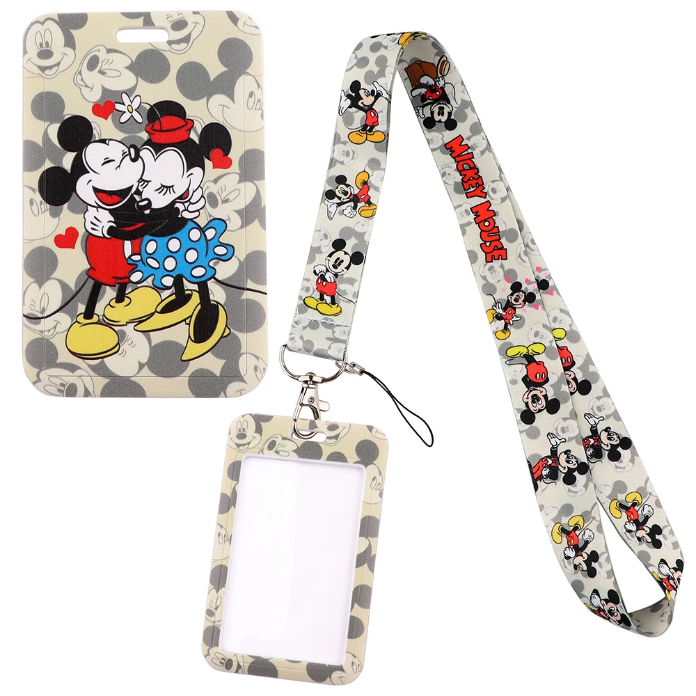 

YQ285 Cute Mickey Mouse Lanyard Phone Rope Keychain USB ID Campus Bank Card Badge Holder Cartoon Neck Hand Strap Lariat Kid Gift