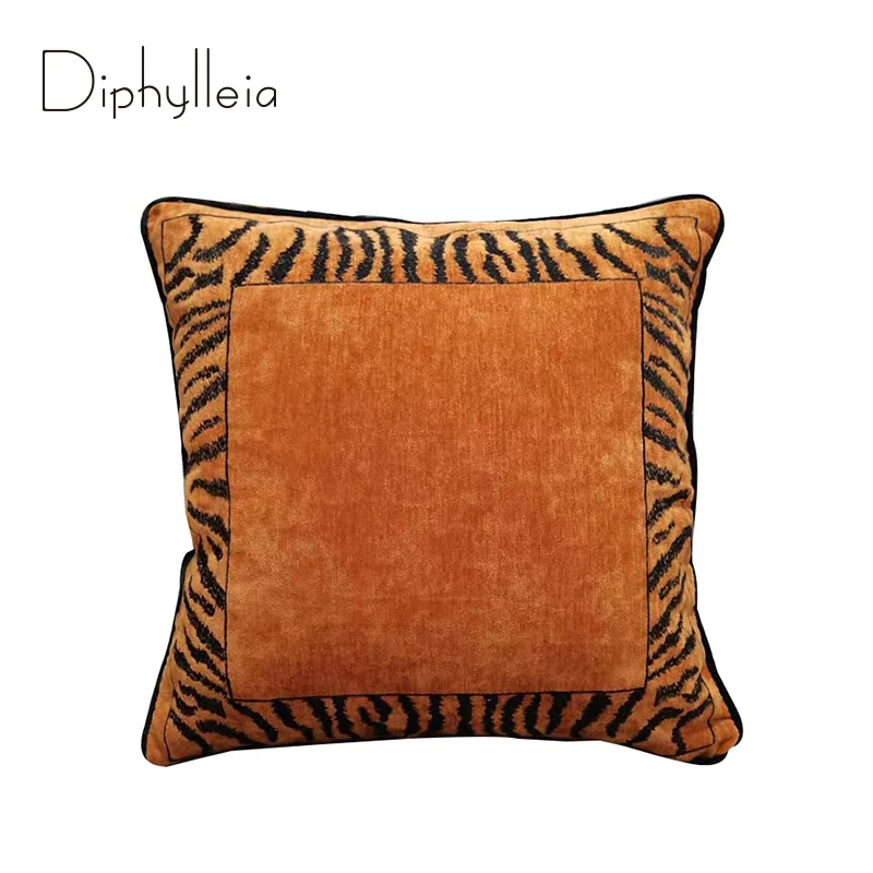 

Наволочка Diphylleia в полоску для диванной подушки, Наволочки с вышивкой в виде диких животных, забры, полоски, Ретро стиль, декор для дивана