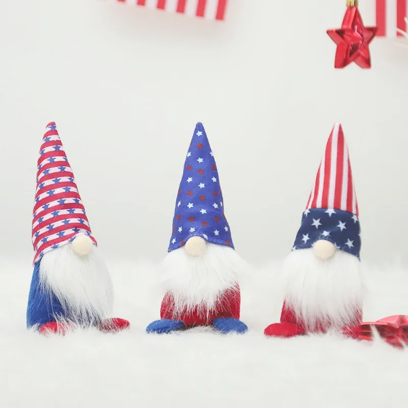 

Striped Five Star Standing Doll Mini Lovely Plush Dwarf Home Coffee Shop Hotel Restaurant Decoration Festival Gifts T