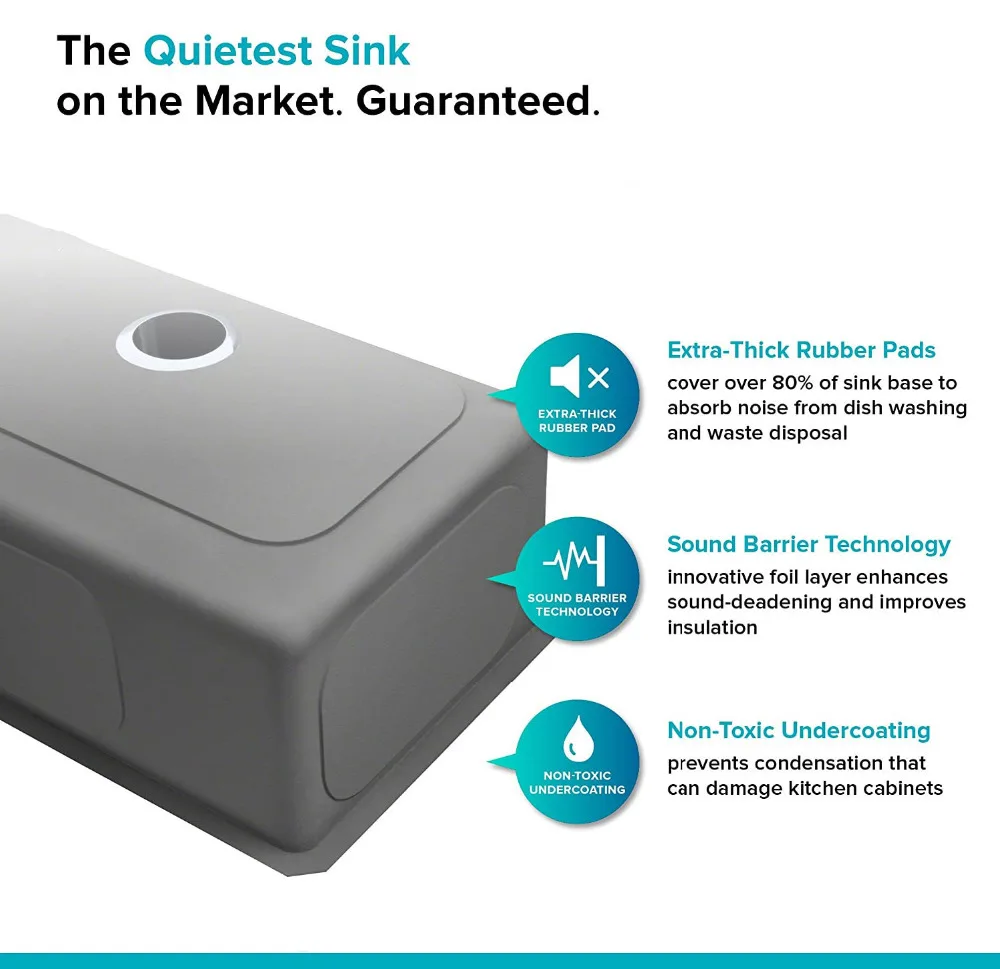 

Kitchen Sink Undermount Stainless Steel Kitchen Sink Single Kitchen Bowel with Drain and Pipe 21 cm deepth 1.4 mm thickness