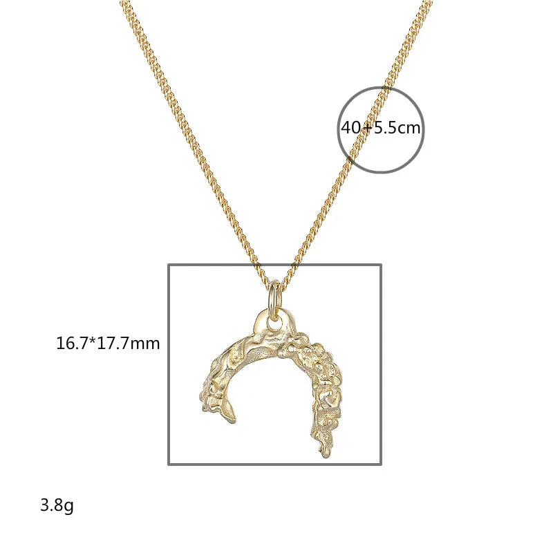 

18k Gold Irregular Letter Real 925 Sterling Silver Necklace For Women Necklaces & Pendants Fashion Chain Fine Jewelry Flyleaf