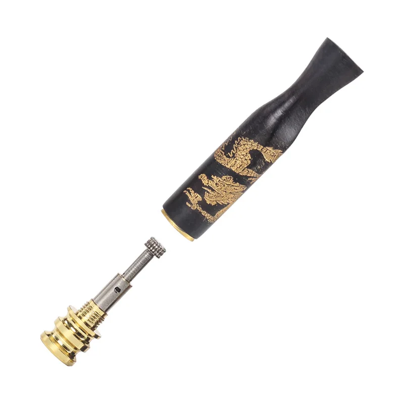 Резной держатель для сигарет из эбенового дерева в виде дракона деревянная