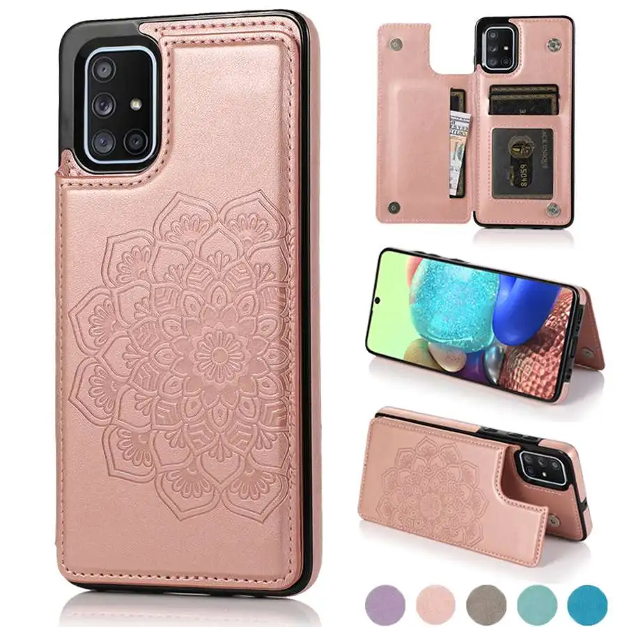 

Retro PU Flip Leather Case For Samsung A81 A90 A91 A20E A50 A51 A21S A10E Multi Card Holder Phone Cases For Not10 20 Ultra Cover