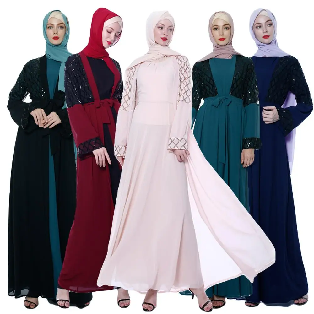 Женский шифоновый кардиган с блестками Макси платье поясом кимоно кафтан