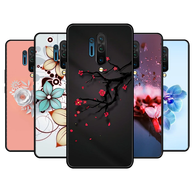 

Phone Case For OnePlus Nord 2 CE N100 N10 9R 9 8T Plus 8 7T 7 Pro 5G 6 6T 5T Beautiful flower rose Black Soft TPU Cover