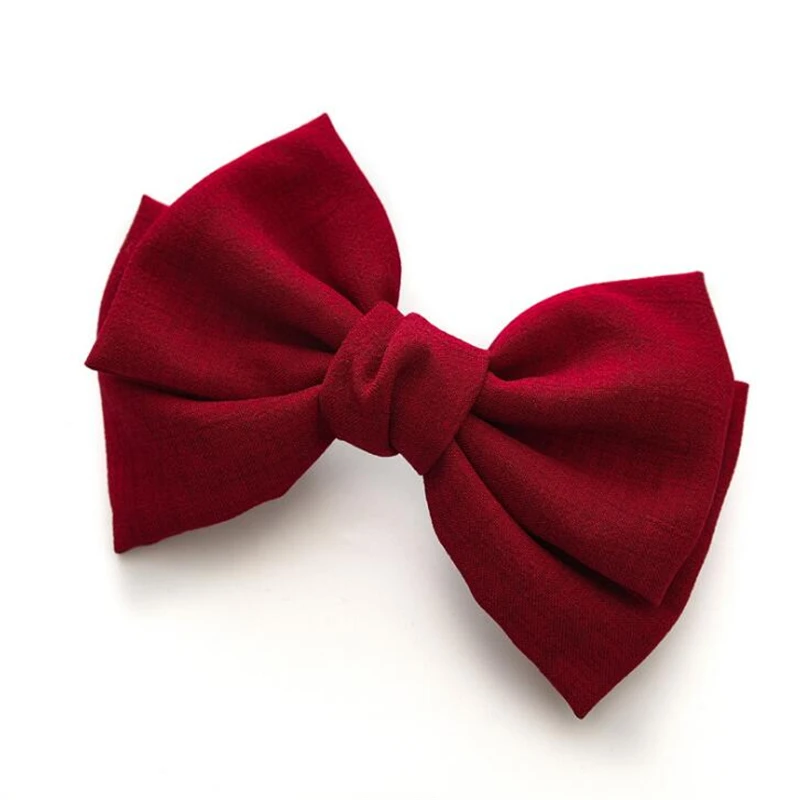 

New Fashion Big Bow Women Girls BB Hair Clips Hair Accessories Hairpins Headwear Double Layers flax Cross Hairgrips Ornament