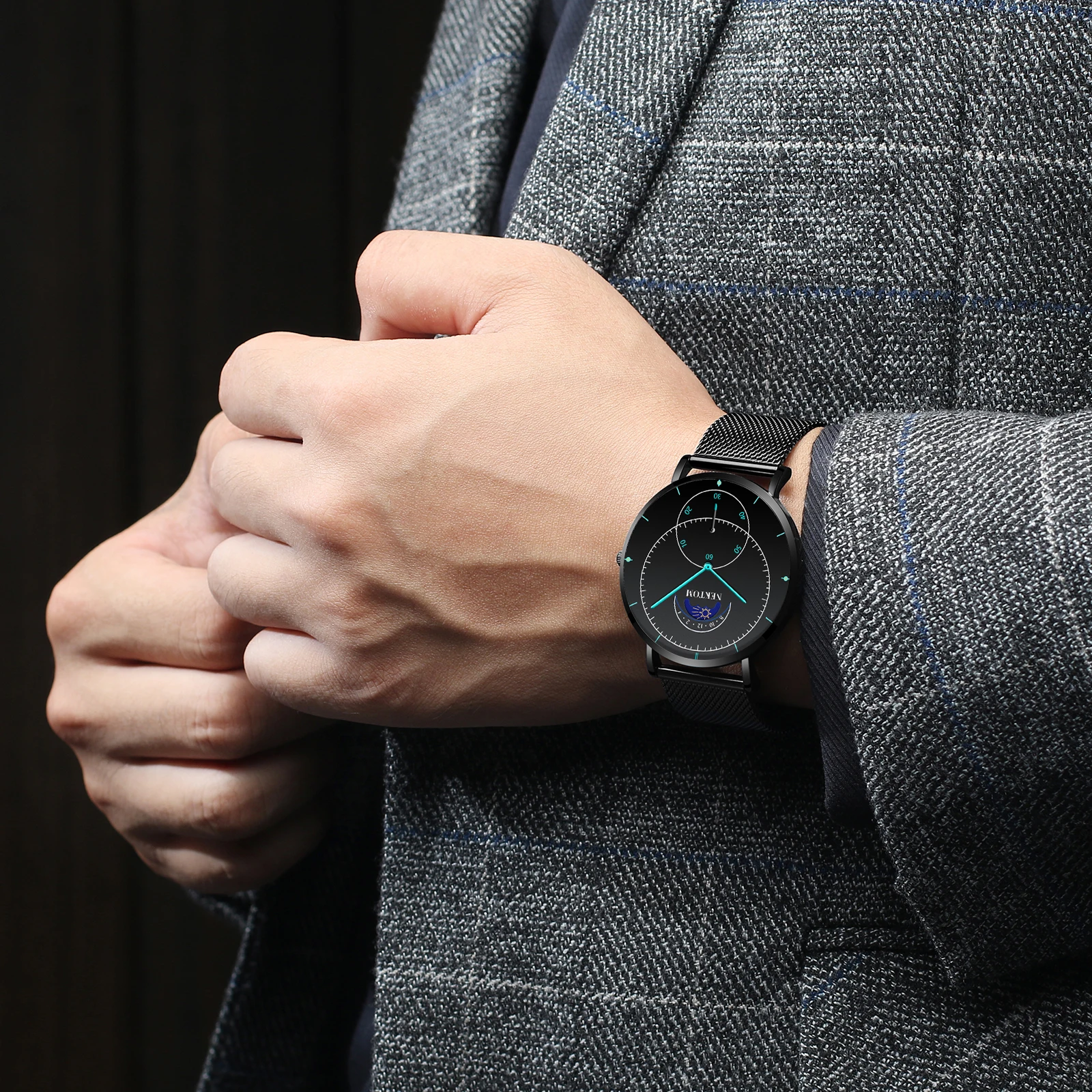 NEKTOM новые часы роскошные часы Reloj Hombre мужские часы водонепроницаемые часы с хронографом светящиеся мужские часы Saat Montre