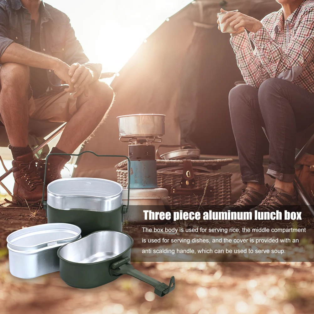 

Survival Lunch Cookware Set Hiking Travel Small Travelling Easy Carrying Outdoor Camping Picnic Box Portable Parts