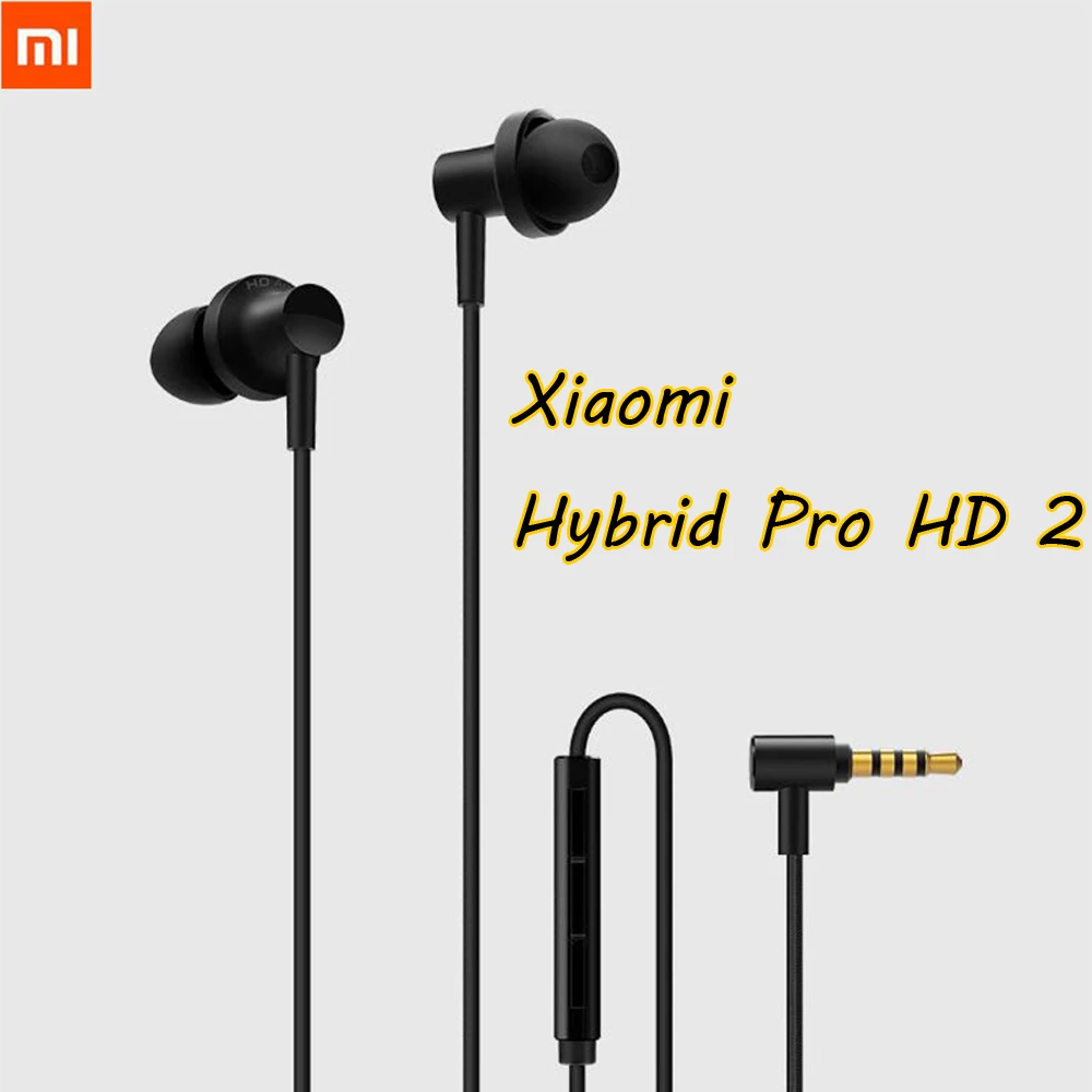 Оригинальные Xiaomi mi Hybrid Pro HD 2 Наушники-вкладыши Наушники проводное управление двойной драйвер с mi C для Red mi Note 5 plus mi 8