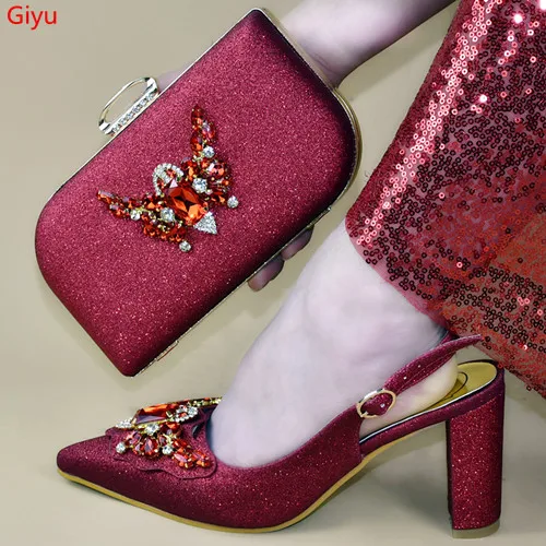 Doershow/фиолетовые туфли и сумочка в комплекте Итальянские женские вечерние