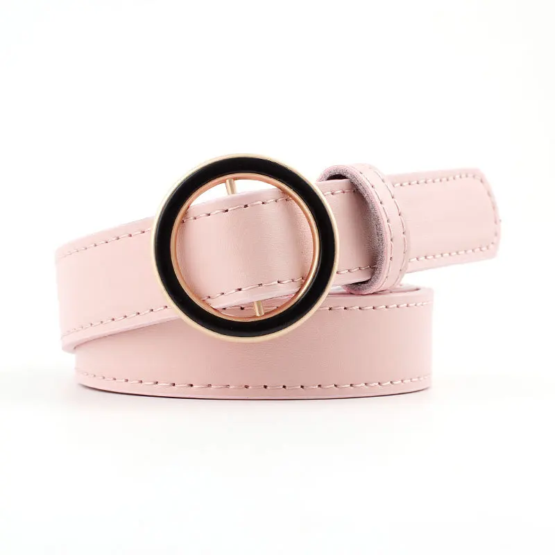 

Fashion Classic round buckle Ladies wide belt Women's 2020 design high quality female casual leather belts for jeans