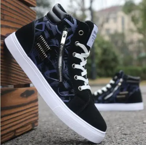 Мужская повседневная обувь для скейтбординга высокие кроссовки спортивная