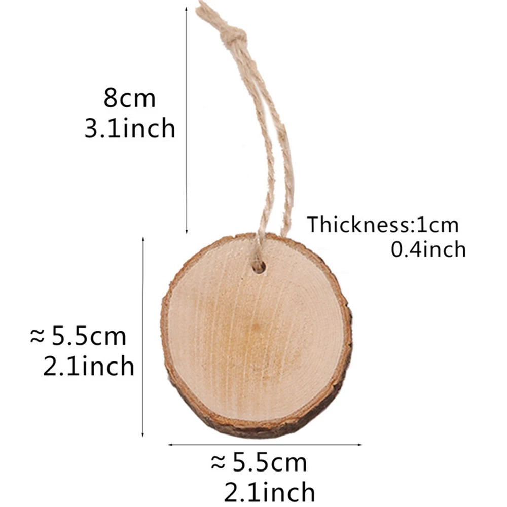 

10pcs 10-30mm Wood Log Slices Discs Round Unfinished Wood Slices Circles for DIY Crafts Wedding Party Decor