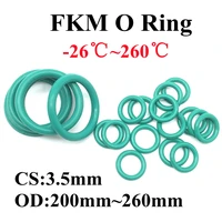 1pcs green fkm fluorine rubber o ring cs 3 5mm od 200 260mm sealing gasket insulation oil high temperature resistance green