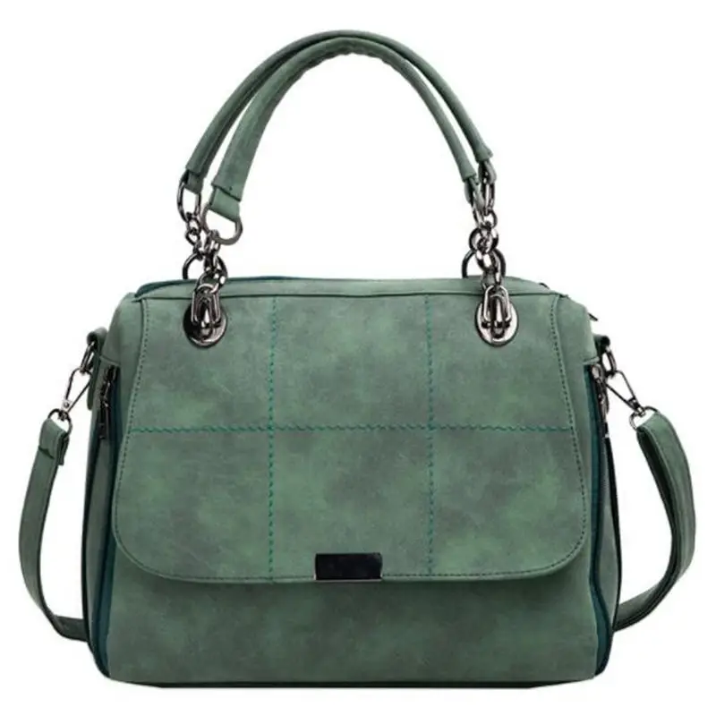 

Matte Women Handbag Scrub Female Shoulder Bags Large Capacity Matcha Green PU Leather Lady Totes Boston Bag for Travel Hand Bags