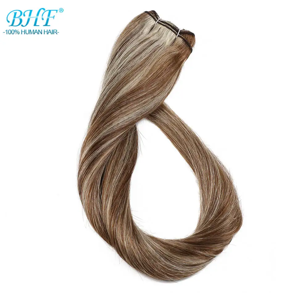 BHF Full Head Clip in Human Hair Extensions 160g to 280g Natural Human Hair Remy Hair Clip Ins - Цвет: P6/613
