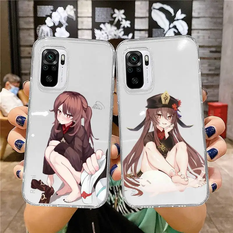 

Hu Tao Genshin Impact Phone Case For Xiaomi 11 Redmi Note 10 9 8 7 pro lite T A S 10T 9A 9S 8T Pro 4G Transparent Coque Funda
